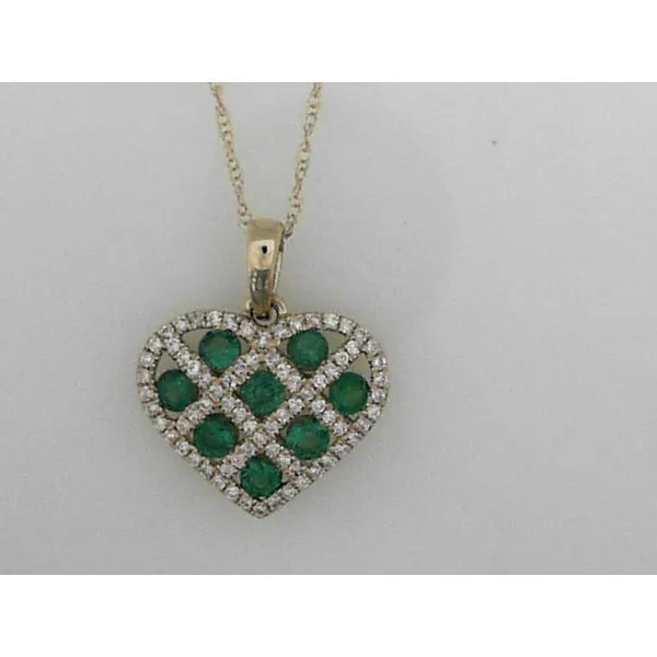 Emerald and Diamond Heart Pendant Sam Dial Jewelers Pullman, WA