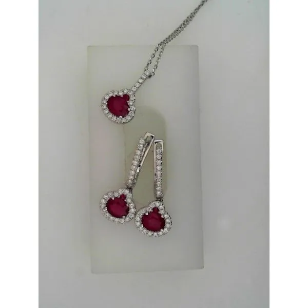 Ruby and Diamond Pendant and Earring SET Sam Dial Jewelers Pullman, WA