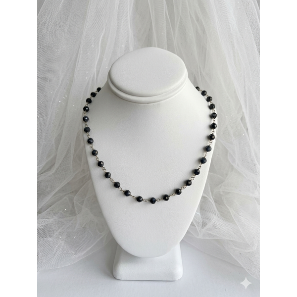 White Gold Natural Sapphire Bead Handmade Necklace Sam Dial Jewelers Pullman, WA