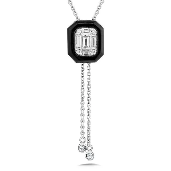 Onxy, Diamond and White Gold Necklace