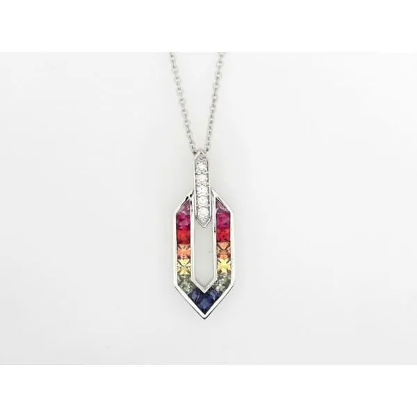 Mixed Sapphire and Diamond Pendant Sam Dial Jewelers Pullman, WA