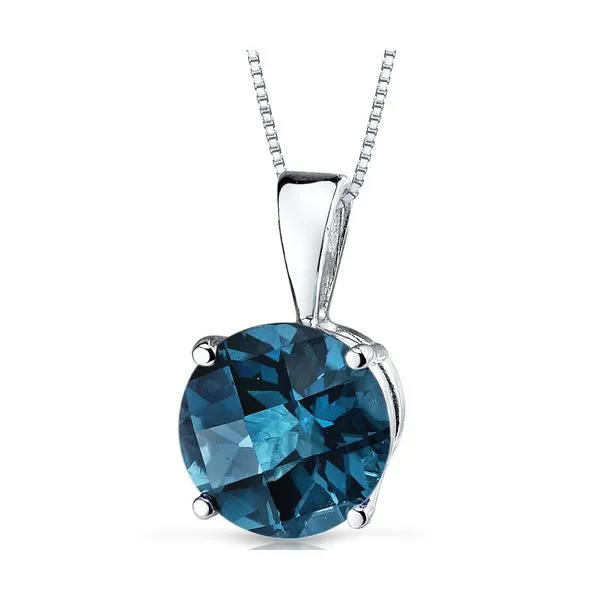 White Gold Blue Topaz Pendant Sam Dial Jewelers Pullman, WA