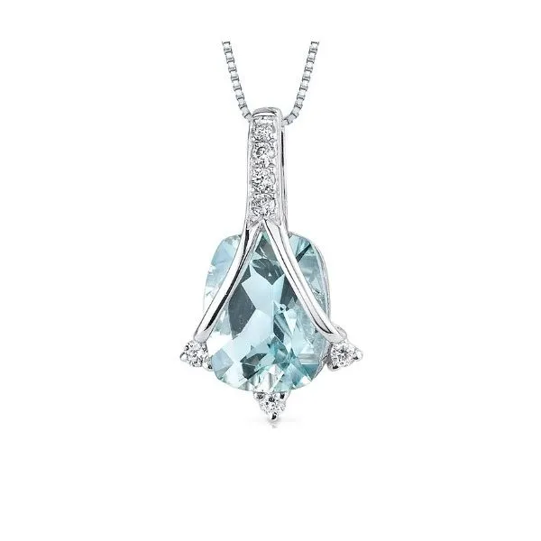 White Gold and Aquamarine Pendant Sam Dial Jewelers Pullman, WA