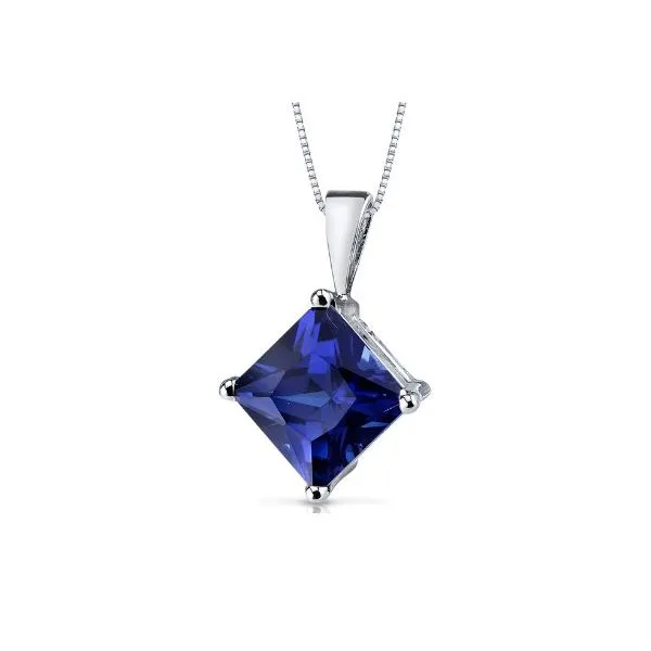 Princess-Cut Lab Sapphire Necklace Sam Dial Jewelers Pullman, WA