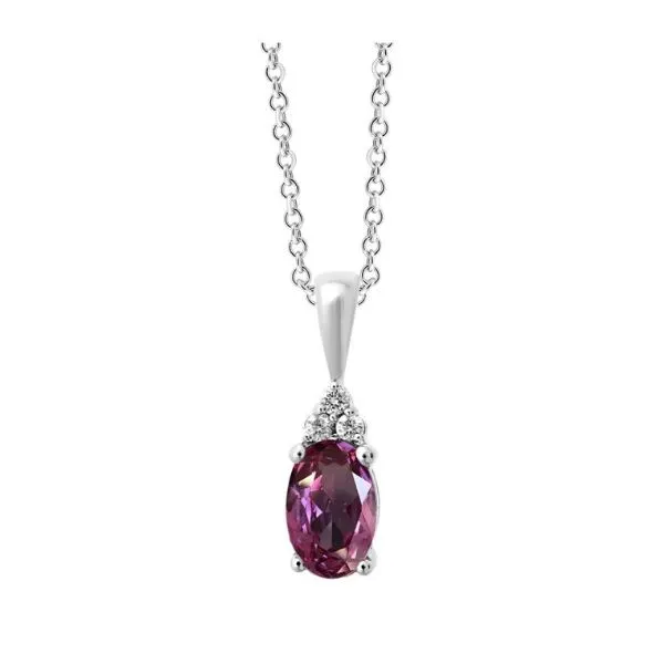 Synthetic Alexandrite and Diamond Necklace Sam Dial Jewelers Pullman, WA