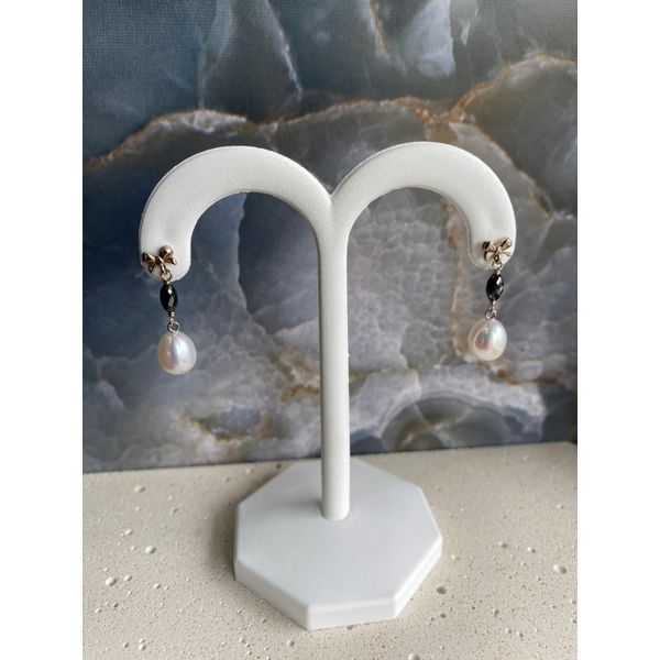 Black Diamond and Pearl Earrings Sam Dial Jewelers Pullman, WA
