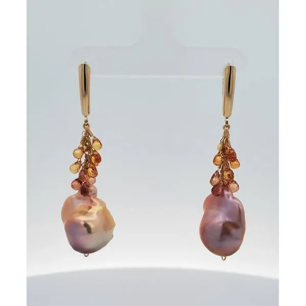 Pastel Baroque & Sapphire Drop Earrings