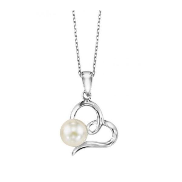STERLING SILVER AND PEARL HEART PENDANT Sam Dial Jewelers Pullman, WA