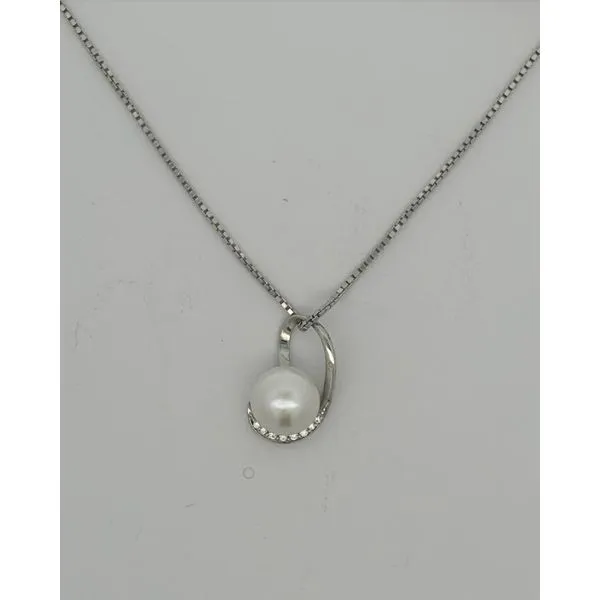 Sterling Silver Pearl and Cubic Zirconia Pendant Sam Dial Jewelers Pullman, WA