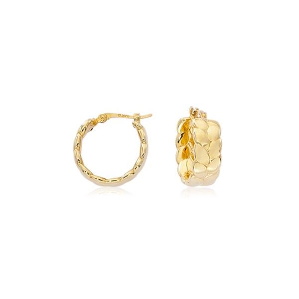 Yellow Gold Leaf Hoops Sam Dial Jewelers Pullman, WA