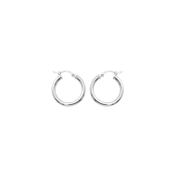 WHITE GOLD LIGHT WEIGHT HOOPS Sam Dial Jewelers Pullman, WA