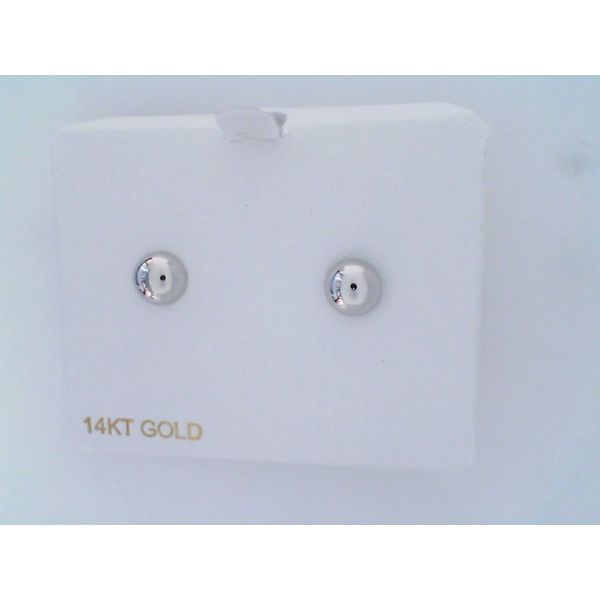 White Gold Polished Button Stud Earrings Sam Dial Jewelers Pullman, WA