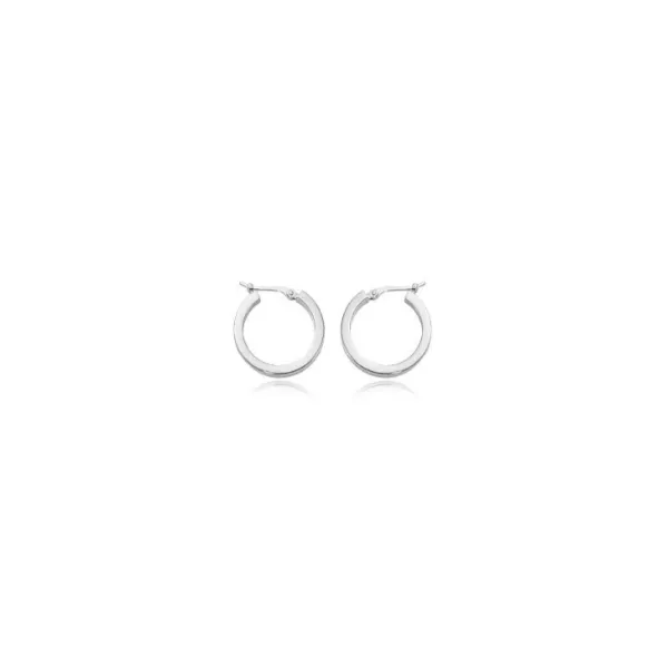 14 Karat White Gold Hoop Earrings