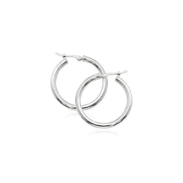 14K White Gold Hoops Sam Dial Jewelers Pullman, WA