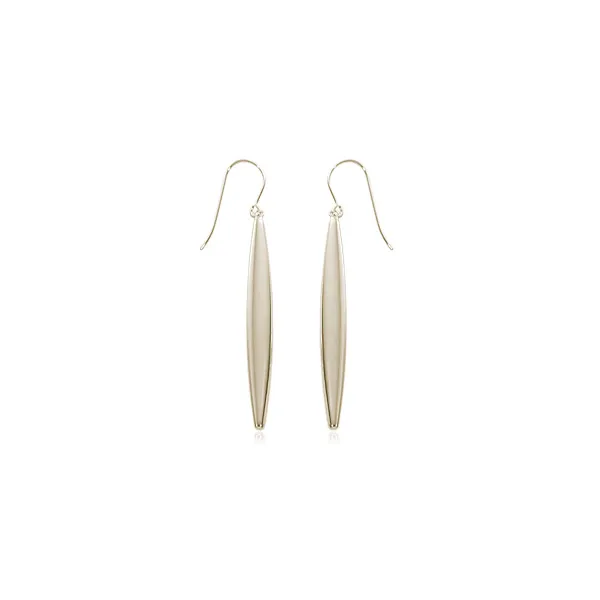 14KY Elongated flat oval earrings