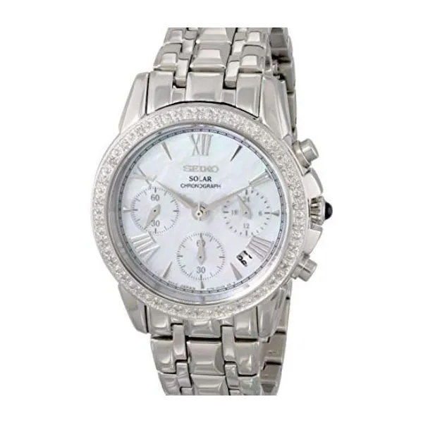 Ladies Mother Of Pearl Diamond Solar Watch 001 500 00757 Sam Dial Jewelers Pullman Wa