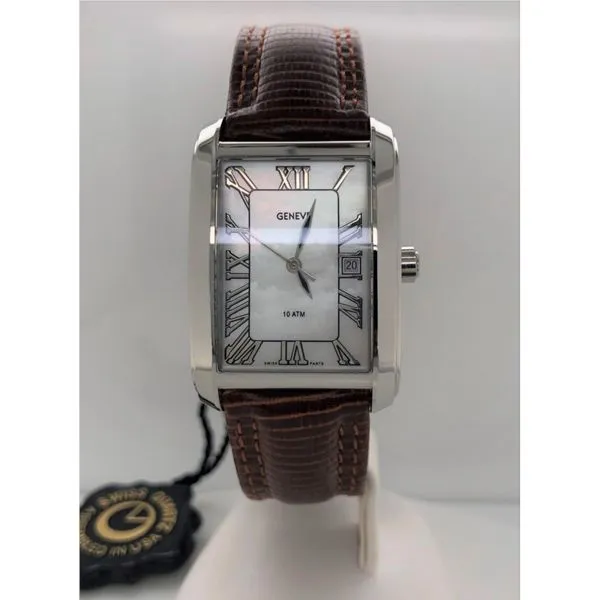 BROWN LIZARD PRINT SQUARE IRIDESCENT FACED WATCH Sam Dial Jewelers Pullman, WA