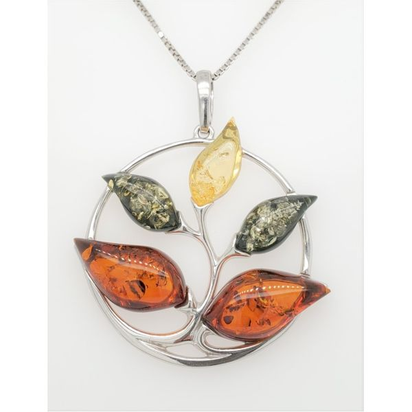 5-LEAF TREE BALTIC AMBER SILVER NECKLACE Sam Dial Jewelers Pullman, WA
