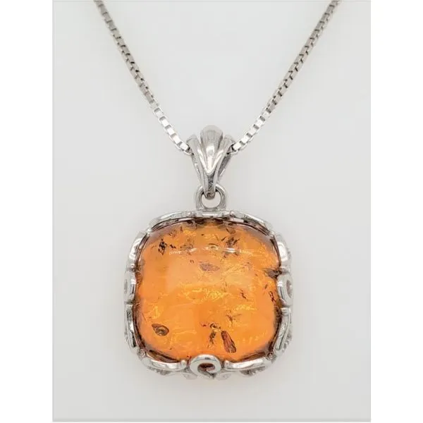 CUSHION SHAPED BALTIC AMBER NECKLACE Sam Dial Jewelers Pullman, WA