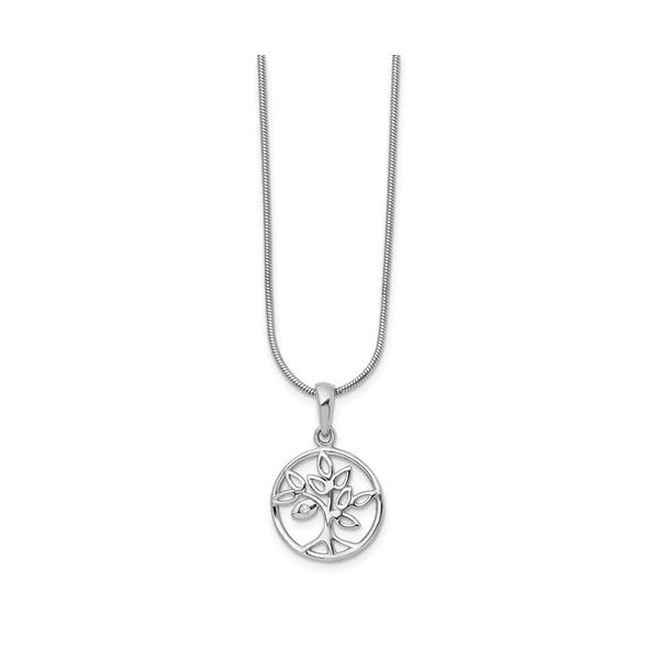 STERLING SILVER TREE PENDANT NECKLACE WITH DIAMOND Sam Dial Jewelers Pullman, WA