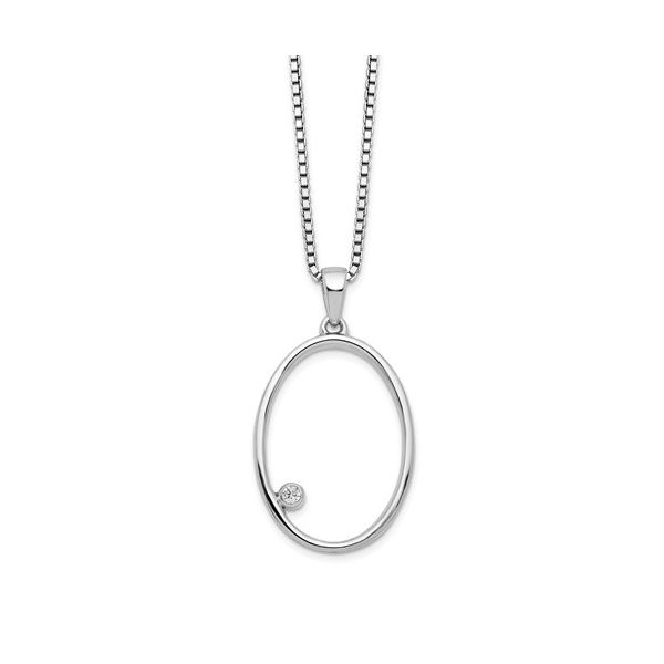 STERLING SILVER OVAL PENDANT WITH DIAMOND Sam Dial Jewelers Pullman, WA