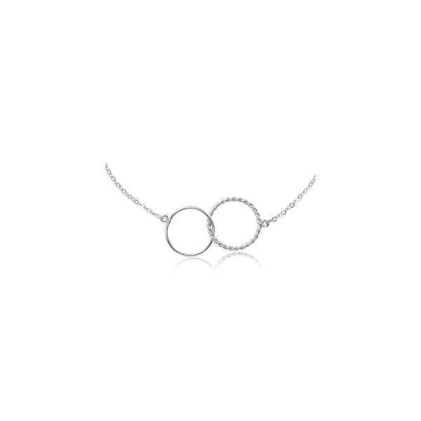 Silver Double Interlocking Rings Necklace Sam Dial Jewelers Pullman, WA