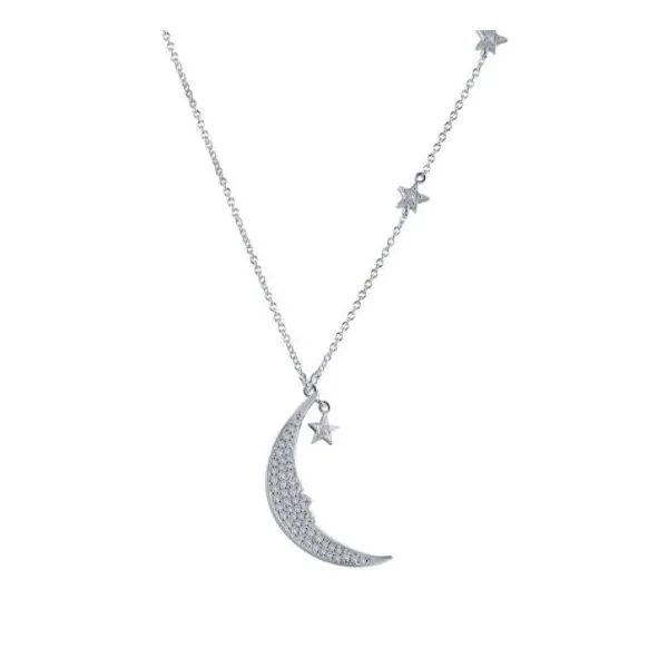 STAR AND MOON SIMULATED DIAMOND NECKLACE Sam Dial Jewelers Pullman, WA