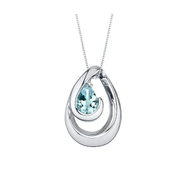 Sterling Silver Pear Aquamarine Pendant Sam Dial Jewelers Pullman, WA