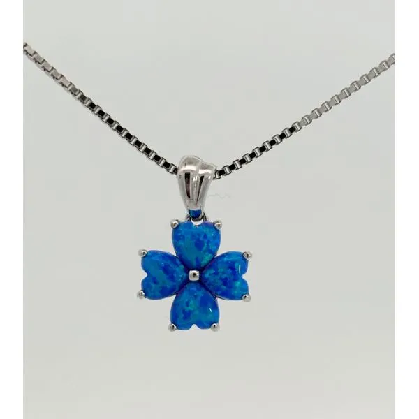 Sterling Silver Lab created Opal Pendant Sam Dial Jewelers Pullman, WA
