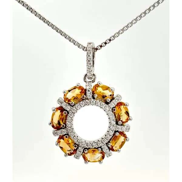Sterling Silver Citrine Circle pendant Sam Dial Jewelers Pullman, WA