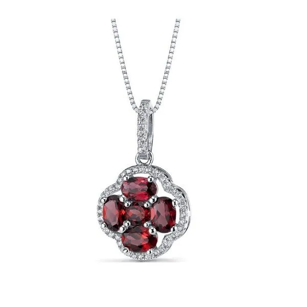 Sterling Silver Garnet Clover Pendant Sam Dial Jewelers Pullman, WA