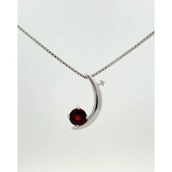 Sterling Silver Garnet Moon Pendant Sam Dial Jewelers Pullman, WA