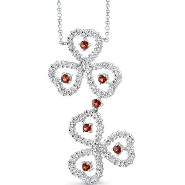 Garnet Double Clover Necklace Sam Dial Jewelers Pullman, WA
