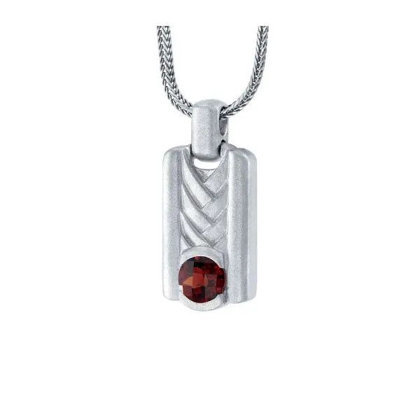 Sterling Silver Men's Garnet Pendant with Chain Sam Dial Jewelers Pullman, WA
