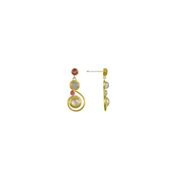 Vermeil Topaz, Quartz, and Mother of Pearl Earrings Sam Dial Jewelers Pullman, WA