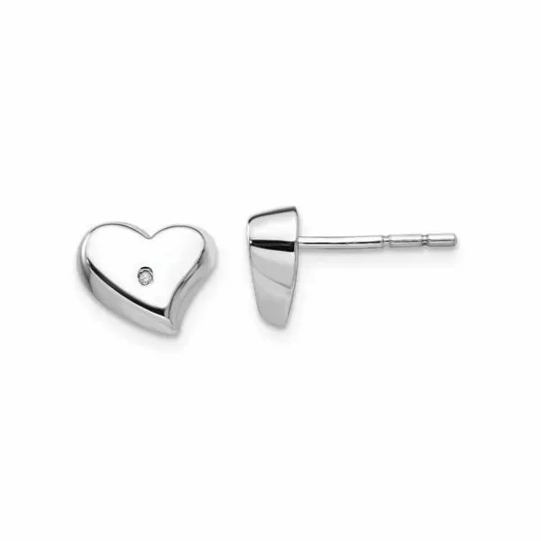 Silver Heart Studs Sam Dial Jewelers Pullman, WA