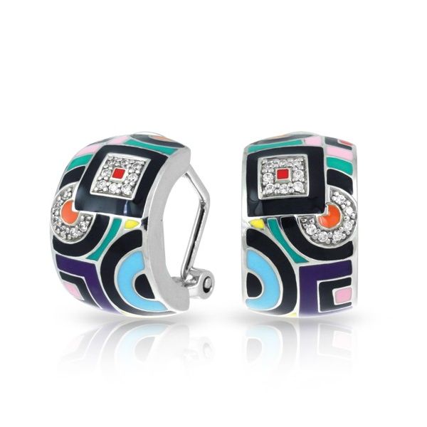 Silver Multi-Color Geometric Earrings Sam Dial Jewelers Pullman, WA