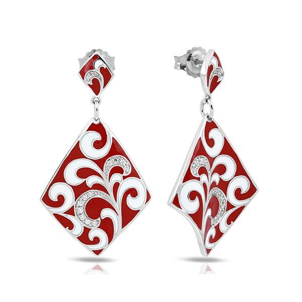 Silver Red & White Kite Earrings Sam Dial Jewelers Pullman, WA