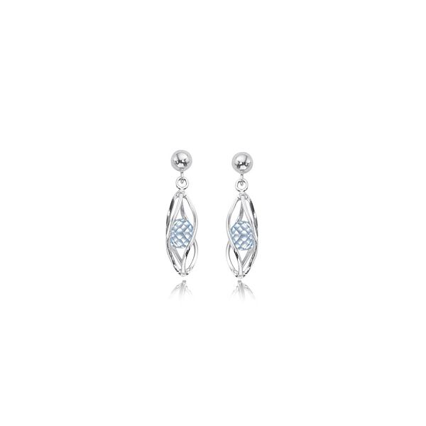 SILVER AND BLUE TOPAZ CAGE EARRINGS Sam Dial Jewelers Pullman, WA