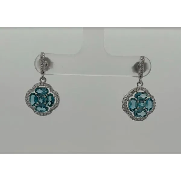Sterling Silver Blue Topaz Dangle Earrings