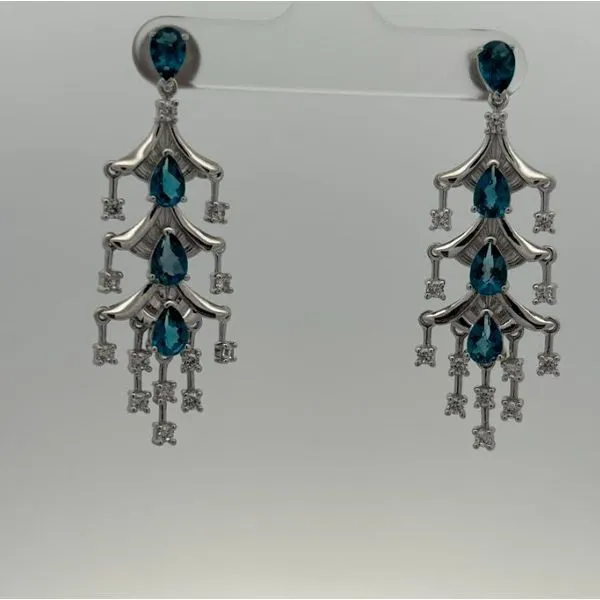Sterrling Silver Blue Topaz Chandelier Earrings Sam Dial Jewelers Pullman, WA