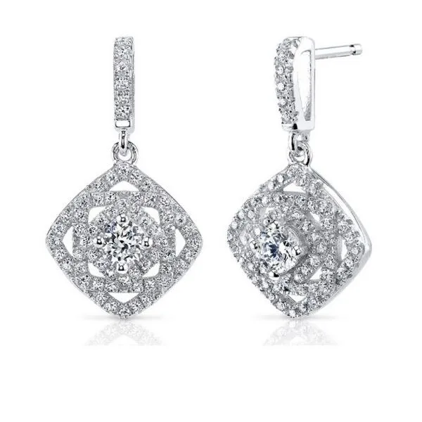 Sterling Silver Cubic Zirconia Dangle earrings Sam Dial Jewelers Pullman, WA