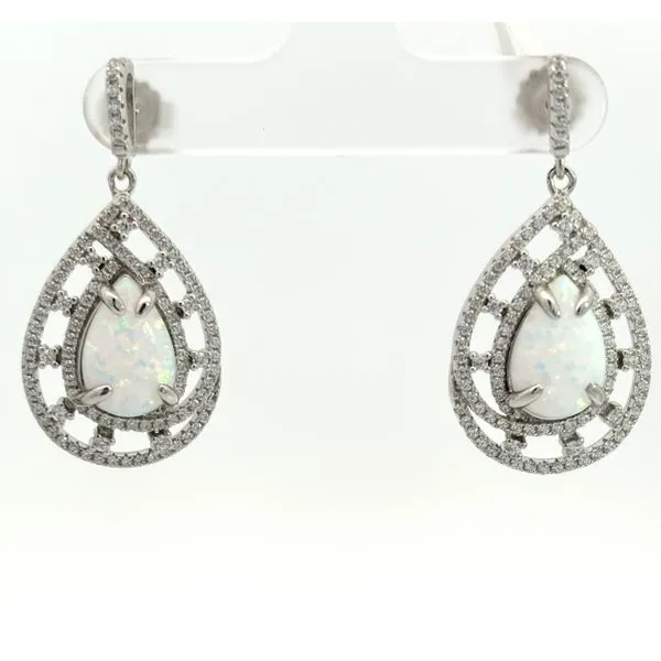 Sterling Silver Lab Opal Chandelier Earrings Sam Dial Jewelers Pullman, WA