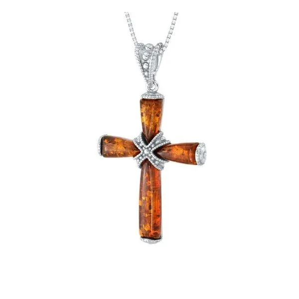 Sterling Silver Amber Cross Pendant Sam Dial Jewelers Pullman, WA
