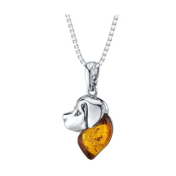 Sterling Silver Amber Dog Pendant Sam Dial Jewelers Pullman, WA