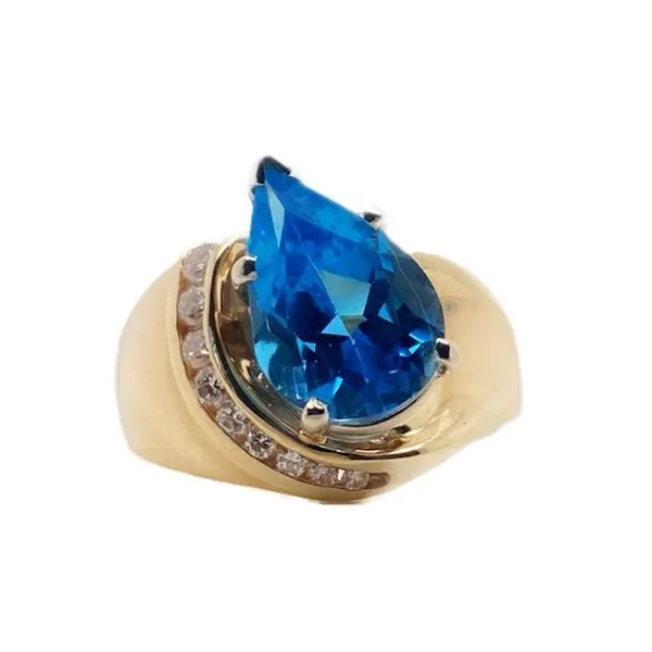 14k Pear-Shape Blue Topaz Ring Sam Dial Jewelers Pullman, WA