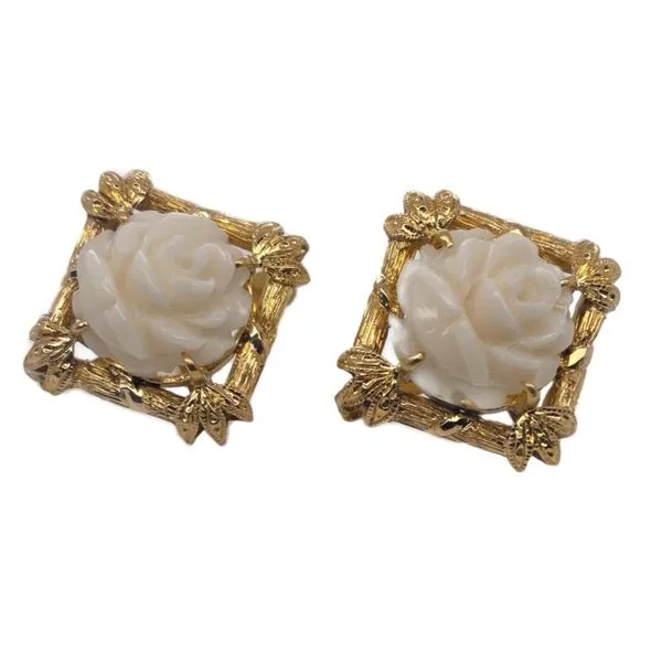 14k Vintage White Coral Earrings Sam Dial Jewelers Pullman, WA
