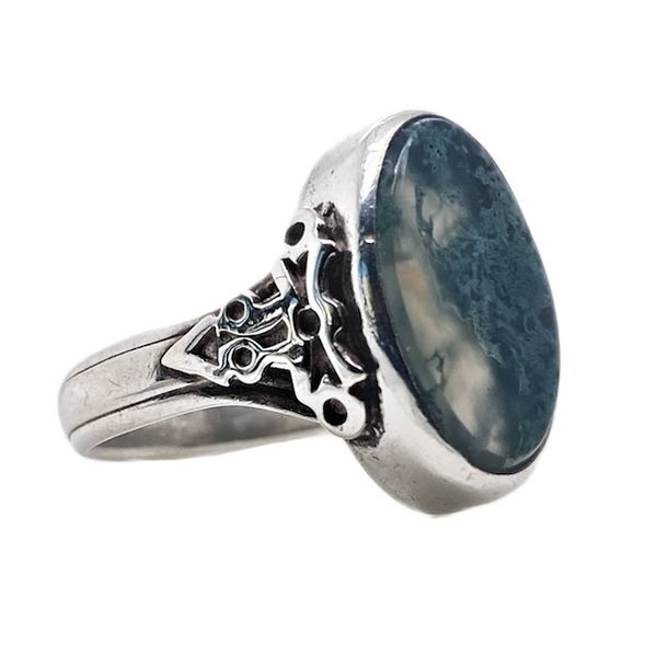 Sterling Silver Moss Agate Ring Image 2 Sam Dial Jewelers Pullman, WA