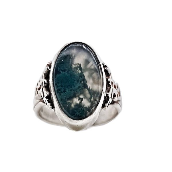 Sterling Silver Moss Agate Ring Sam Dial Jewelers Pullman, WA