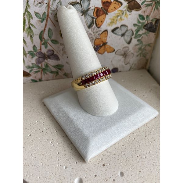Ruby and Dimonds Channel Set Yellow Gold Ring Image 2 Sam Dial Jewelers Pullman, WA